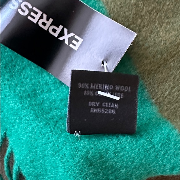 Express Multi-Green and Gray Striped Scarf - Picture 2 of 2